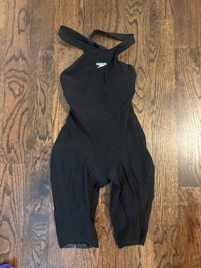 Speedo Black Kids Tech Racing One-Piece Swimsuit